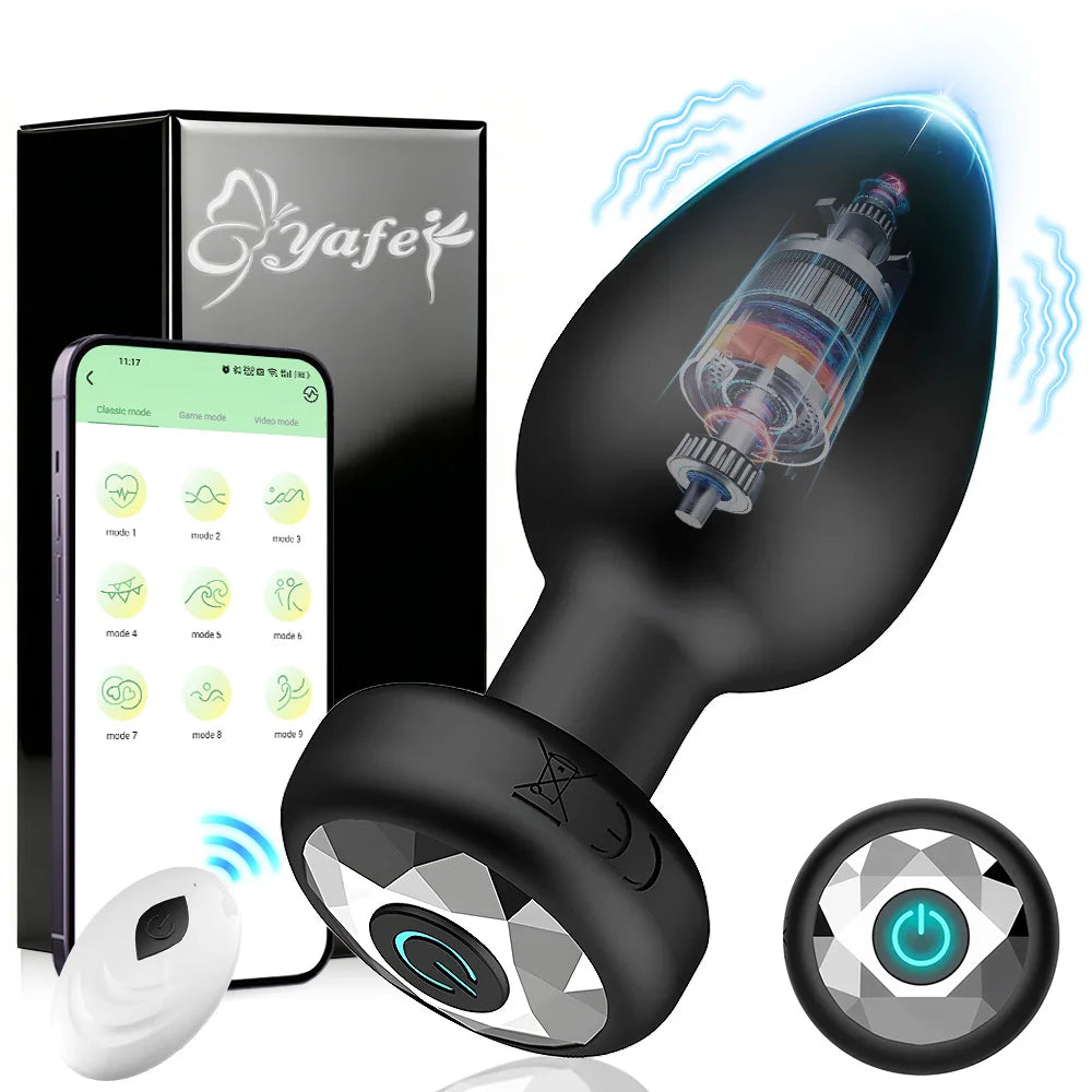 Vibrating Butt Plug, App or Remote, USB Rechargeable
