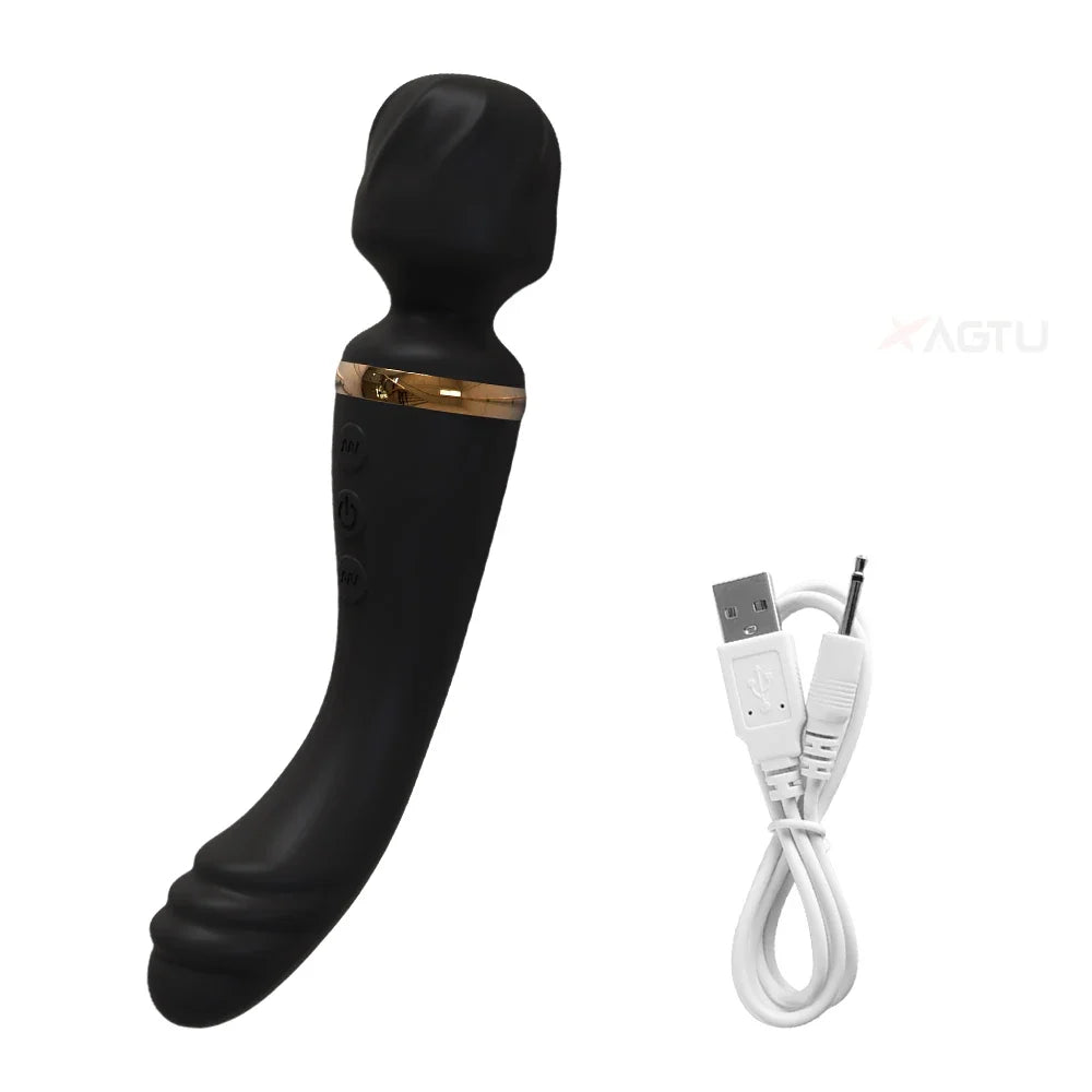 2-in-1 AV Wand Vibrator, Silicone, 3 Colours