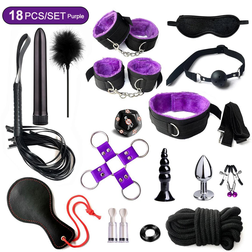 Nylon Bed Bondage Kit, 8, 15 or 18 Piece, 4 Colours