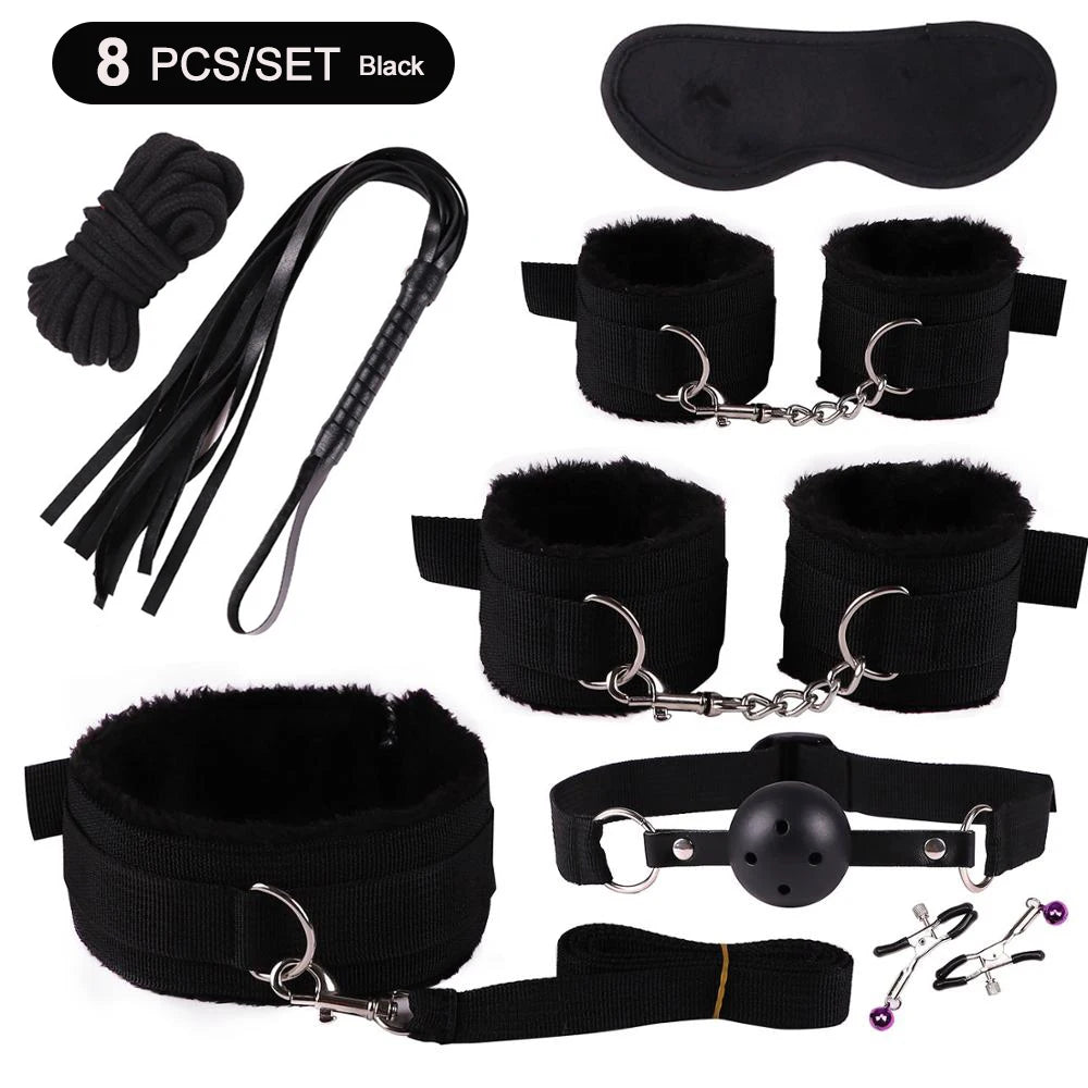 Nylon Bed Bondage Kit, 8, 15 or 18 Piece, 4 Colours