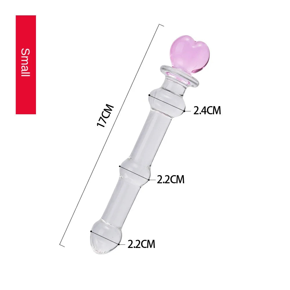 Crystal Glass Butt Plug, Bullet S M L