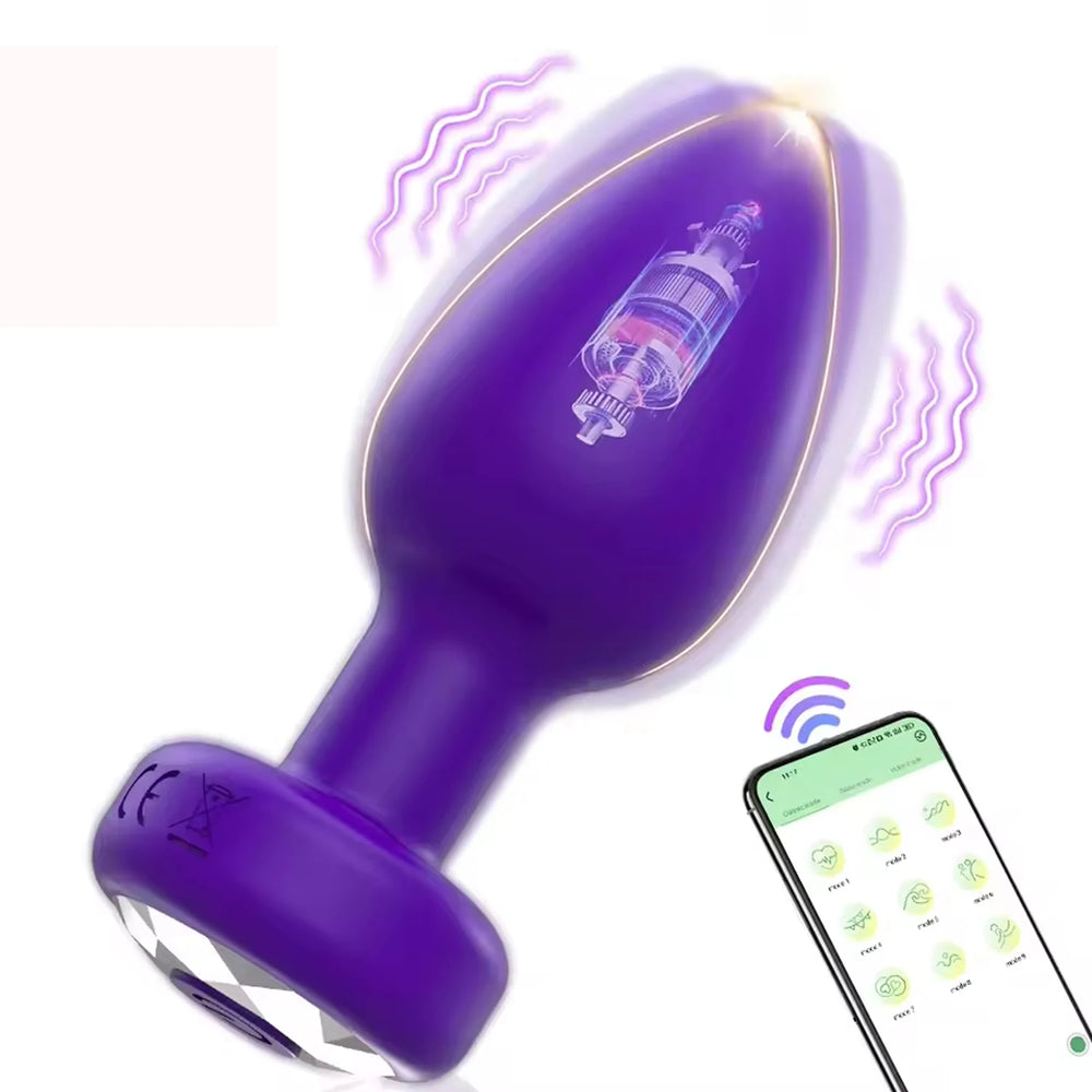 Vibrating Butt Plug, Remote or App Control, 10 Modes