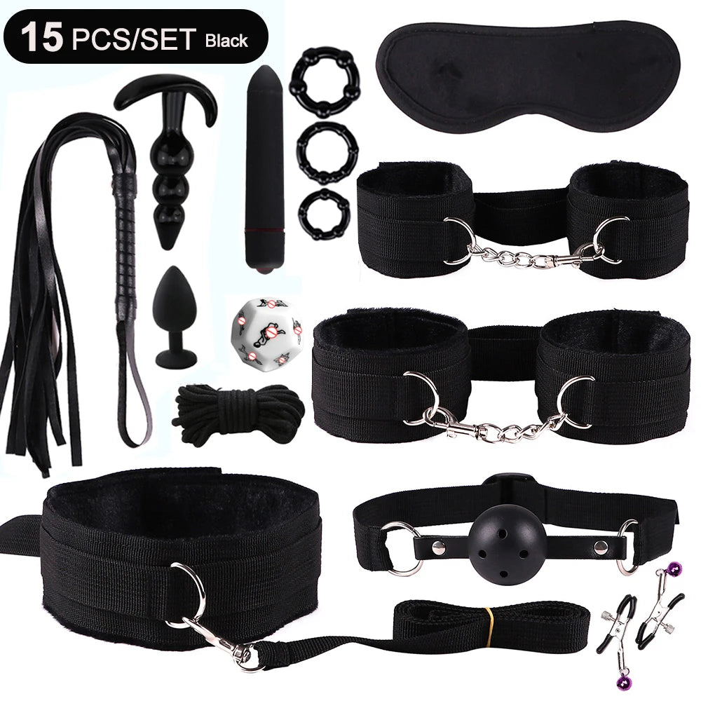 Nylon Bed Bondage Kit, 8, 15 or 18 Piece, 4 Colours