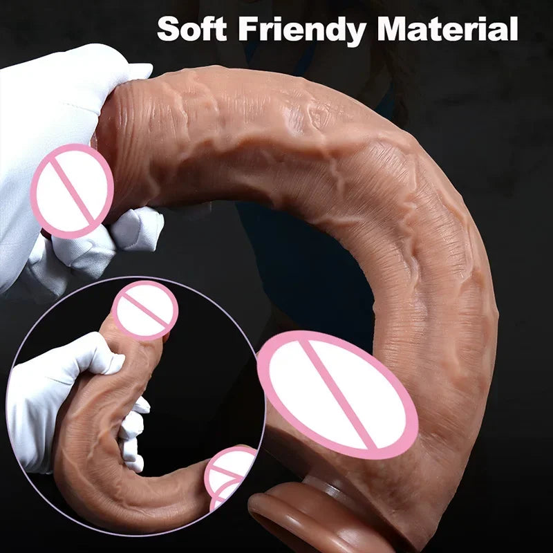 Realistic Silicone Dildo with Suction Cup, 3 Sizes