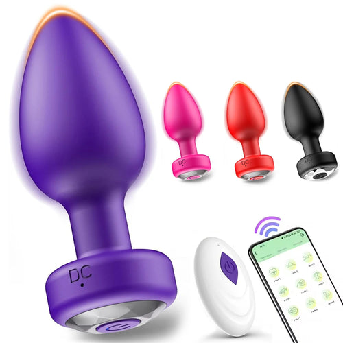 Vibrating Butt Plug, Remote or App Control, 10 Modes