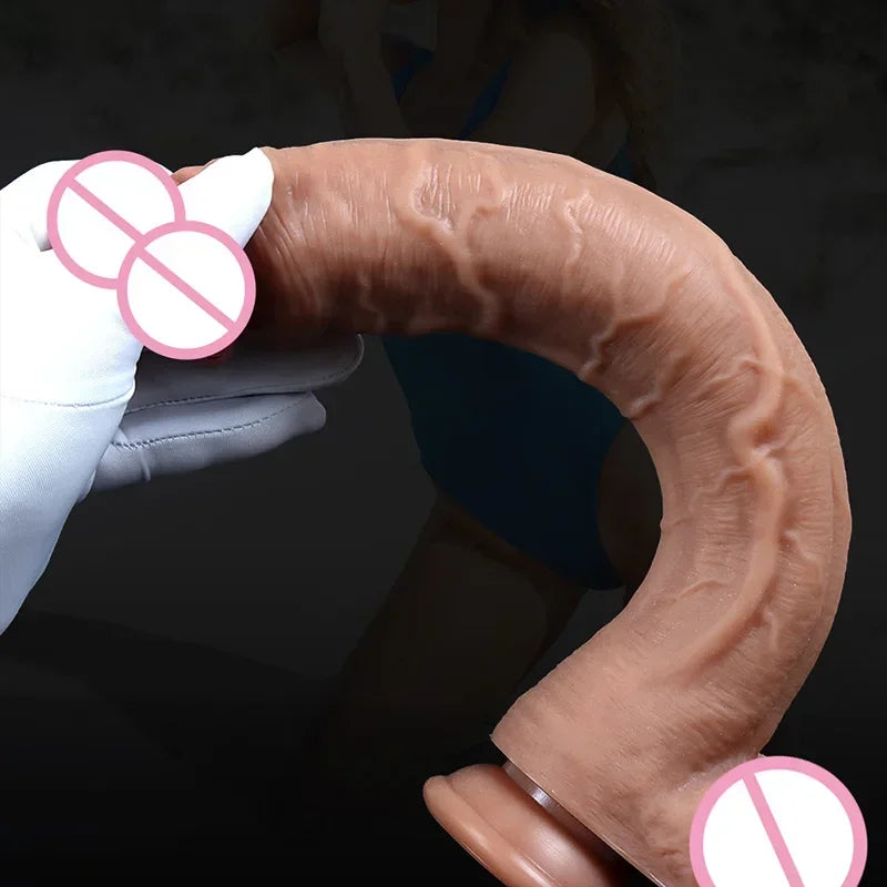 Realistic Silicone Dildo with Suction Cup, 3 Sizes