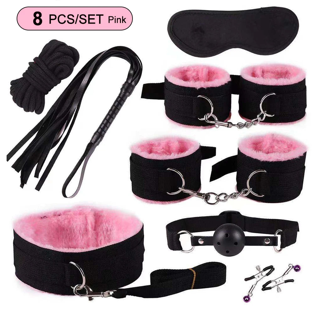 Nylon Bed Bondage Kit, 8, 15 or 18 Piece, 4 Colours