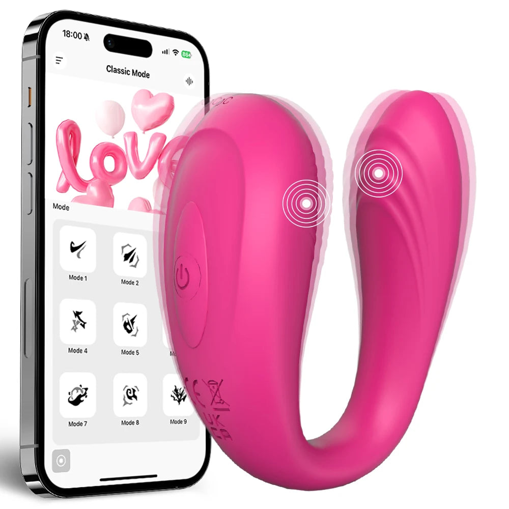 Wearable U-Shaped Couples Vibrator, App Control