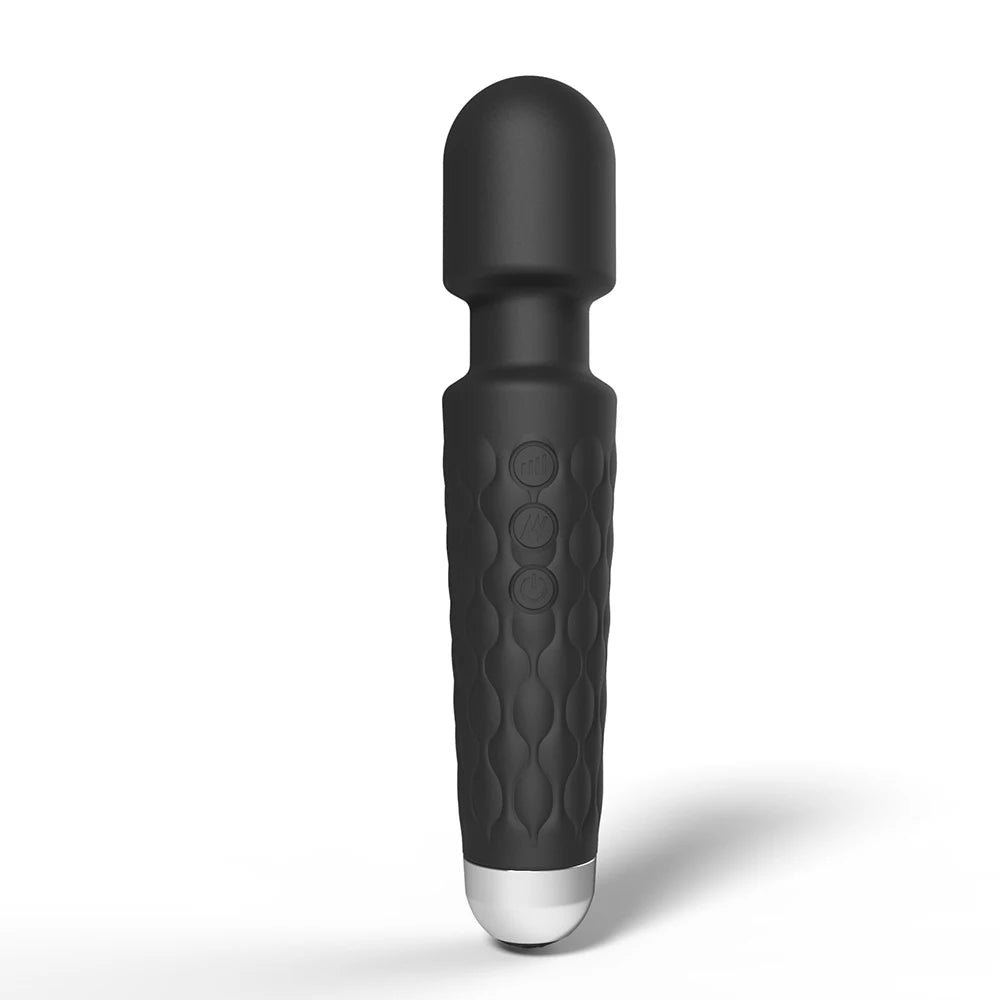 Bendable Head Wand Vibrator, 20 Modes, USB Rechargeable