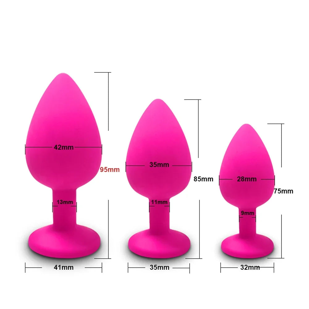 Soft Silicone Anal Plug, Beginner Sizes