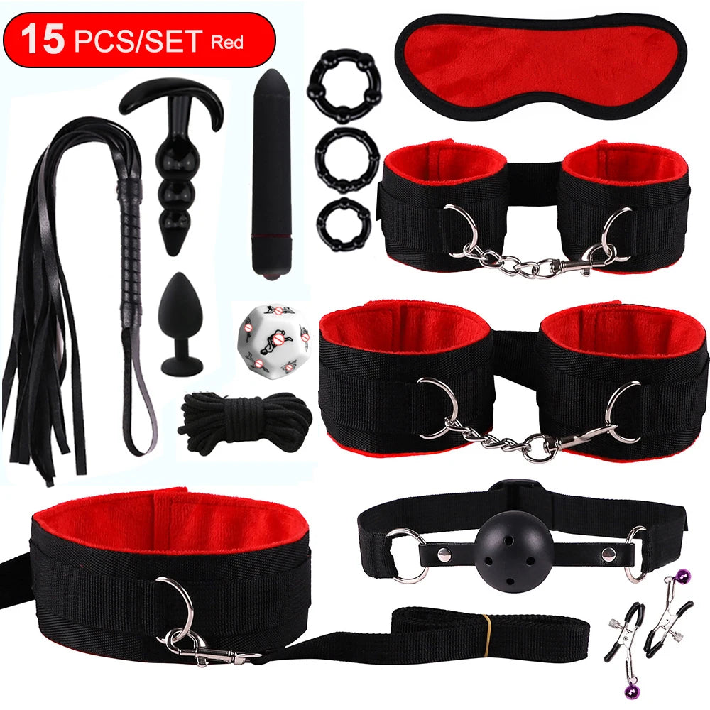 Nylon Bed Bondage Kit, 8, 15 or 18 Piece, 4 Colours