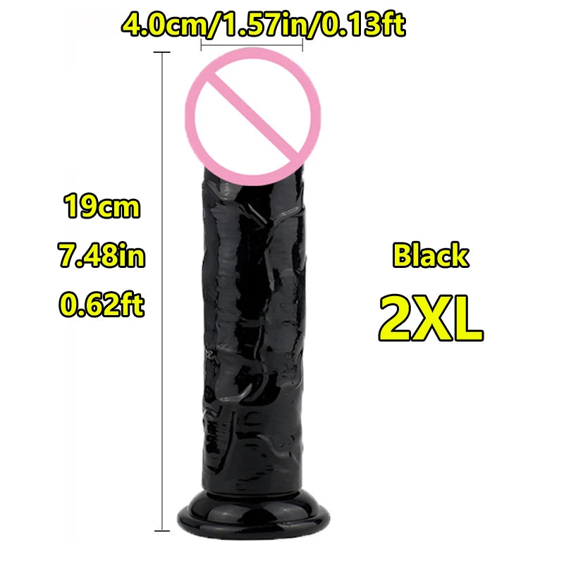 Realistic Suction Cup Dildo, Multiple Sizes and Colours