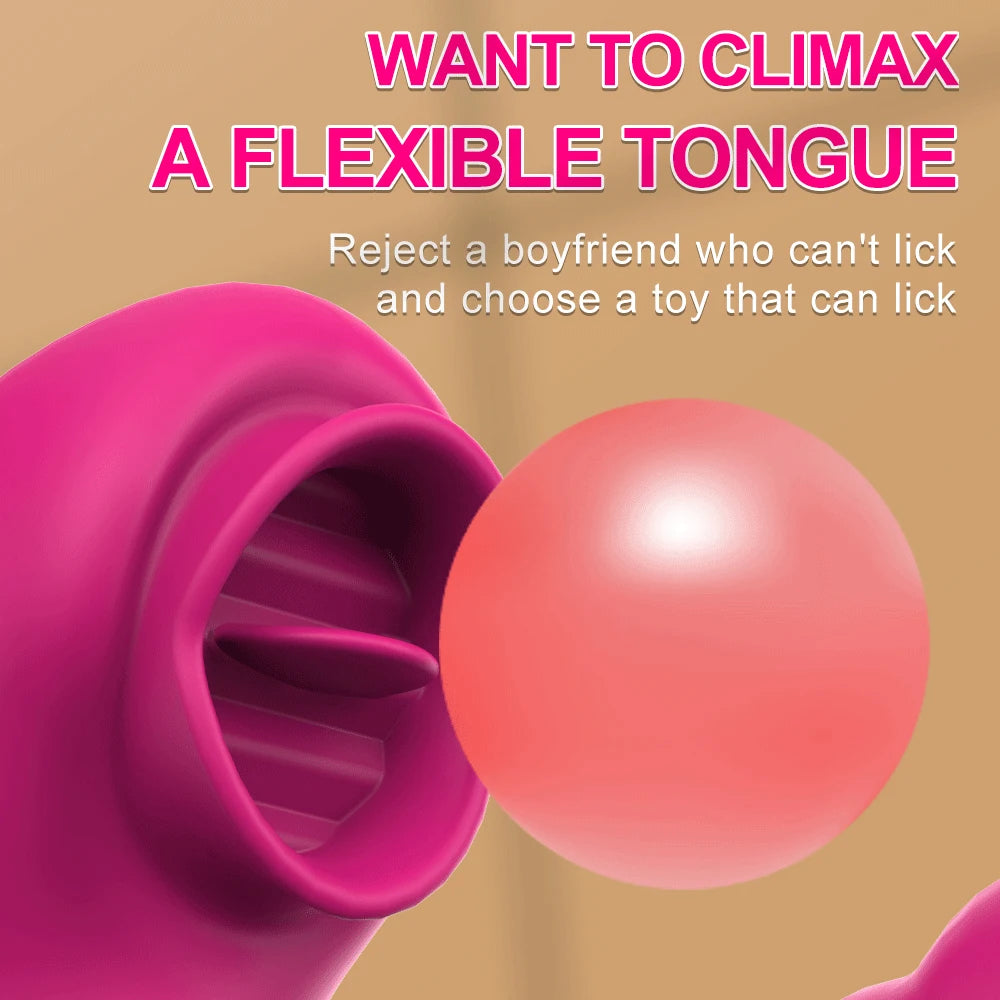 Tongue Licking Vibrator with Flexible Tongue, 2-in-1