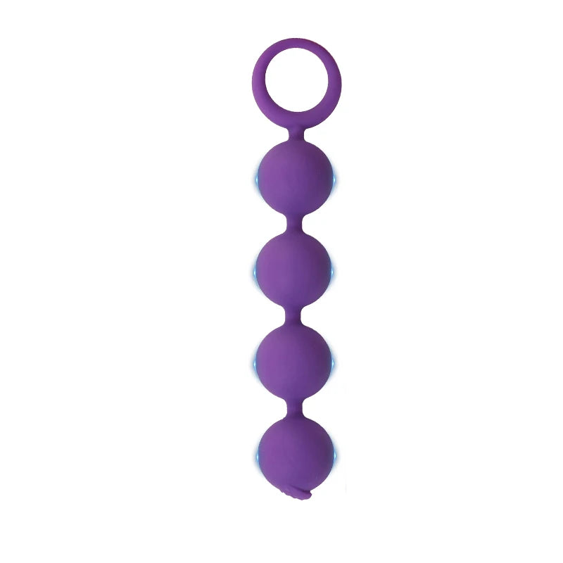 Silicone 4-Ball Anal Beads Plug, 4 Colours