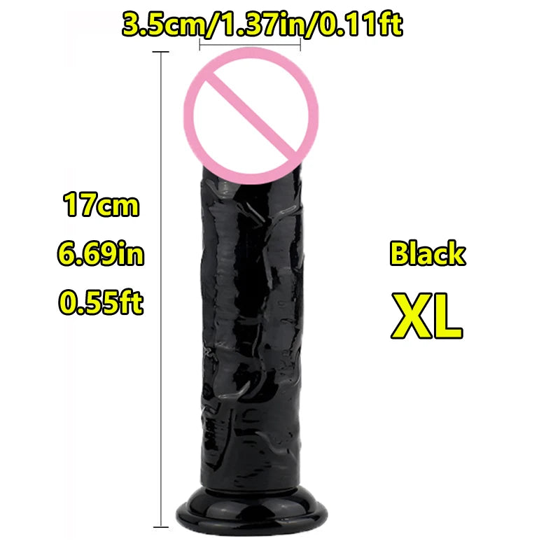 Realistic Suction Cup Dildo, Multiple Sizes and Colours