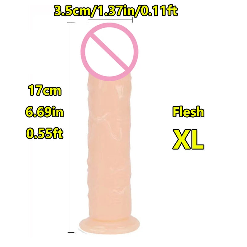 Realistic Suction Cup Dildo, Multiple Sizes and Colours