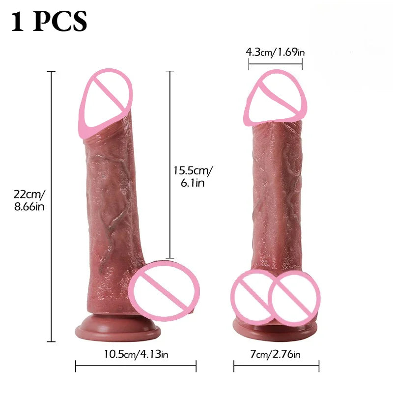 Realistic Silicone Dildo with Suction Cup, S to XXL