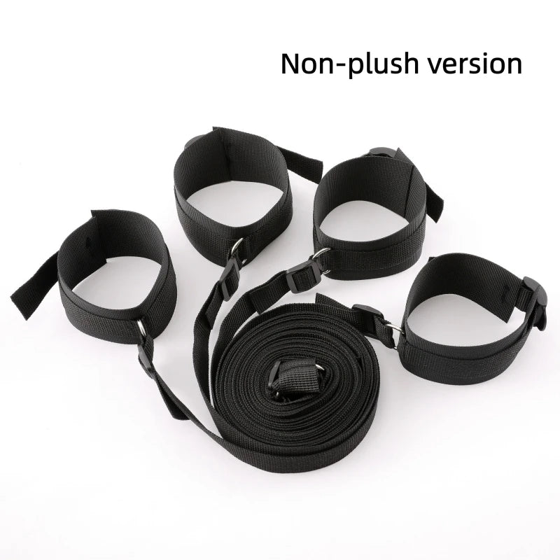 Adjustable Bed Restraint Set, Wrist and Ankle Cuffs, With or Without Plush
