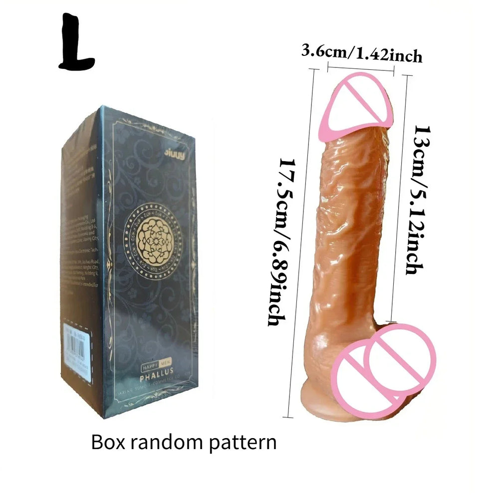 Realistic Silicone Dildo with Suction Cup, S to XXL