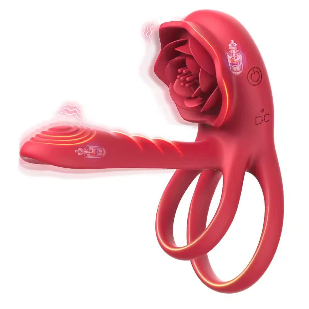 Rose Vibrating Couples' Ring, Rechargeable