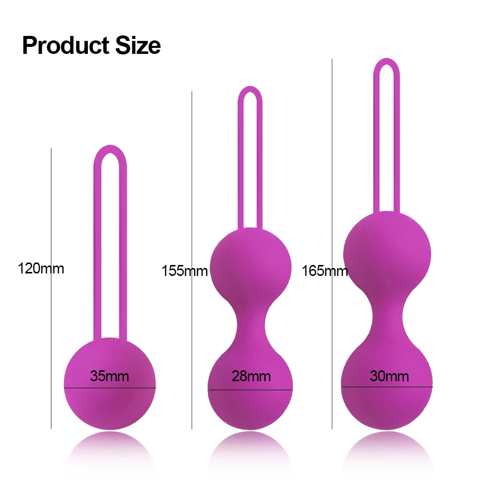 Silicone Kegel Balls, Graduated Sizes