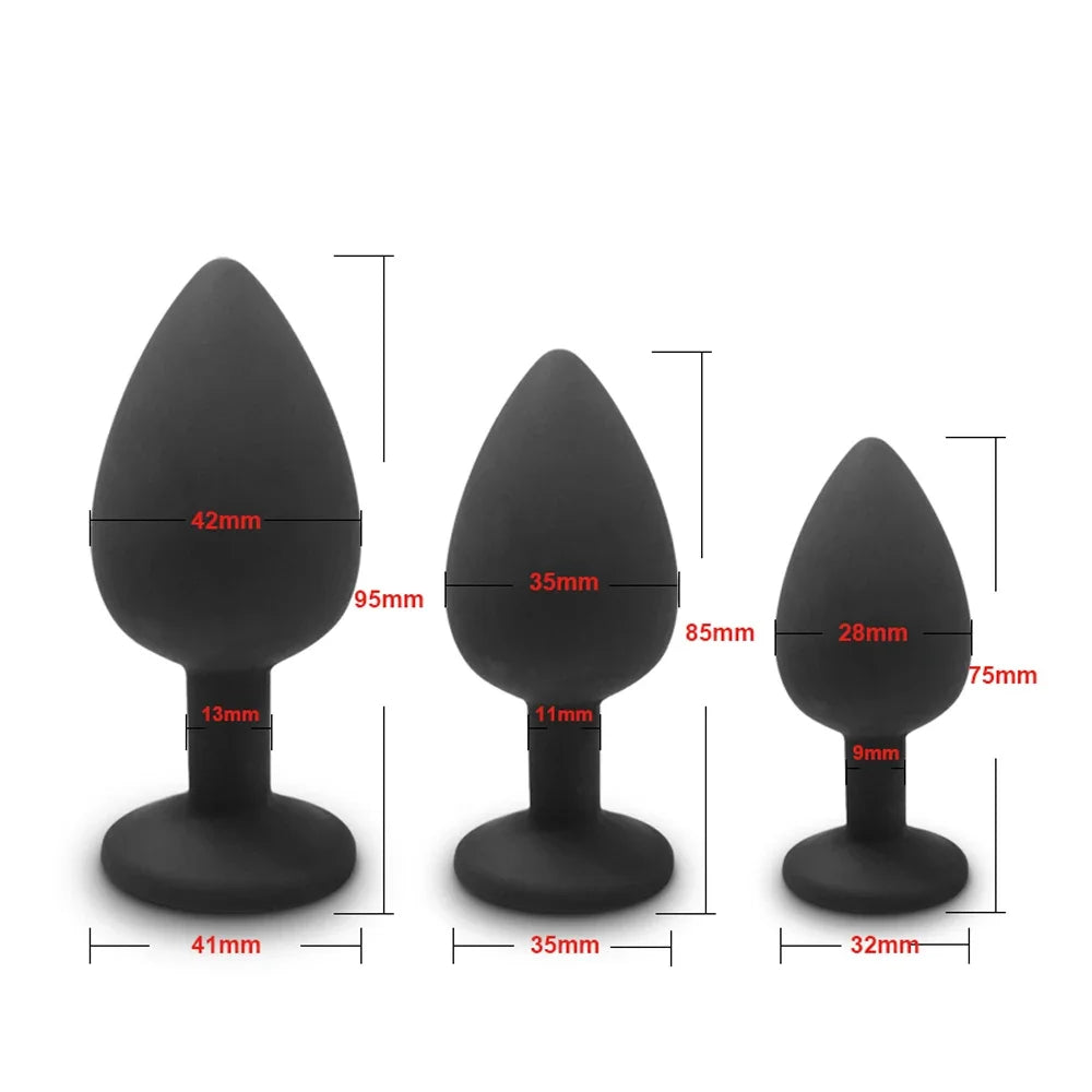 Soft Silicone Anal Plug, Beginner Sizes