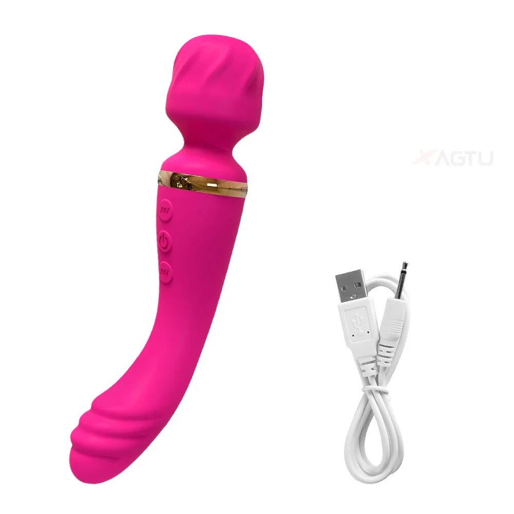 2-in-1 AV Wand Vibrator, Silicone, 3 Colours