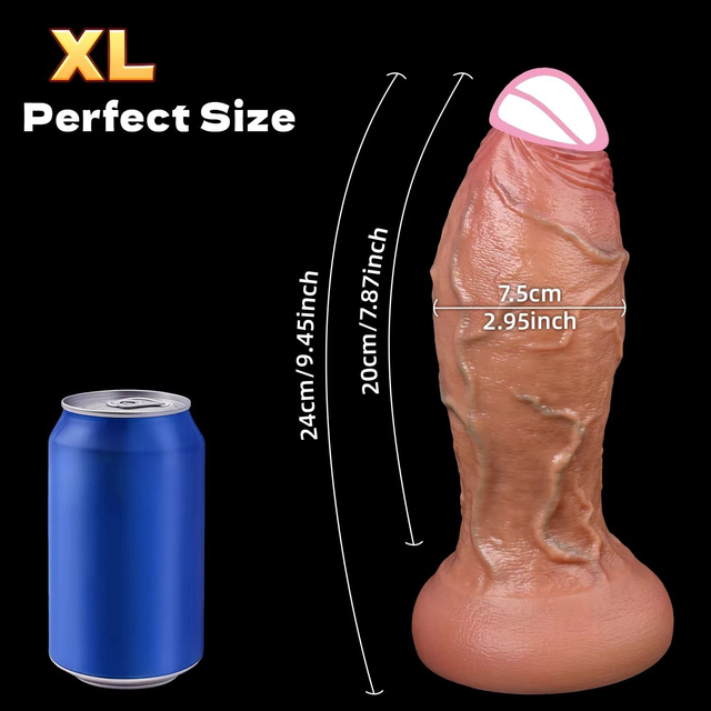 Realistic Ultra Girth Silicone Dildo