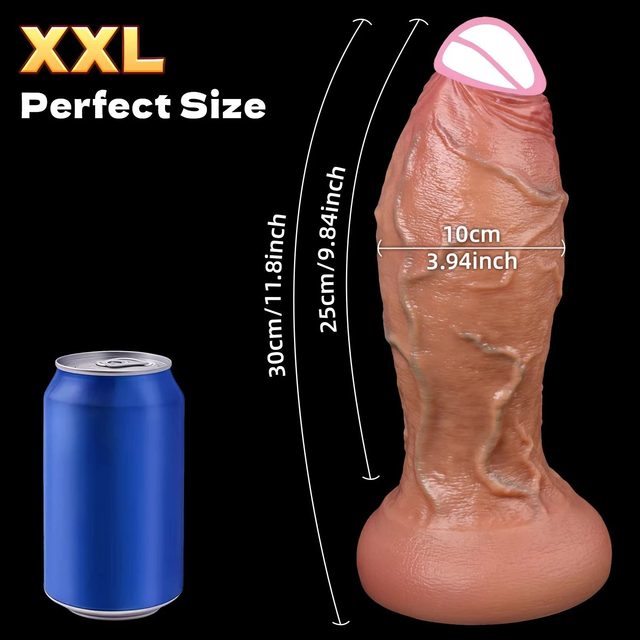 Realistic Ultra Girth Silicone Dildo