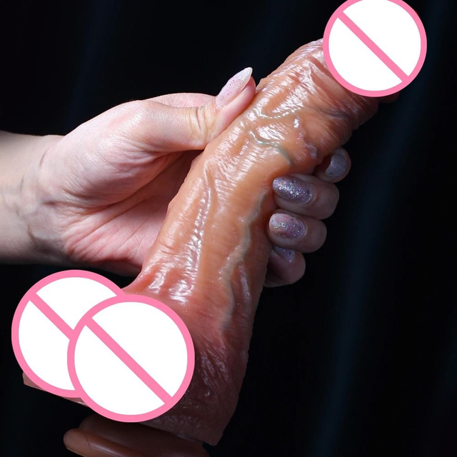 Realistic Silicone Dildo with Sliding Foreskin