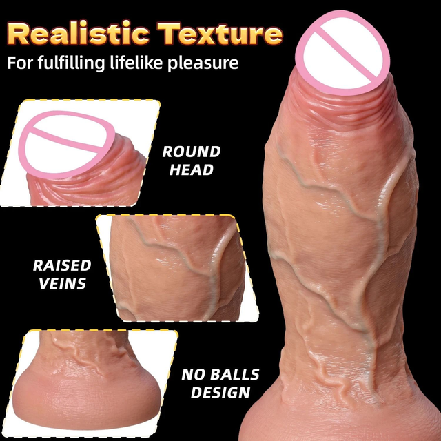 Realistic Ultra Girth Silicone Dildo