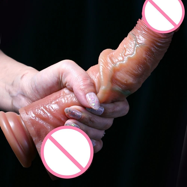 Realistic Silicone Dildo with Sliding Foreskin