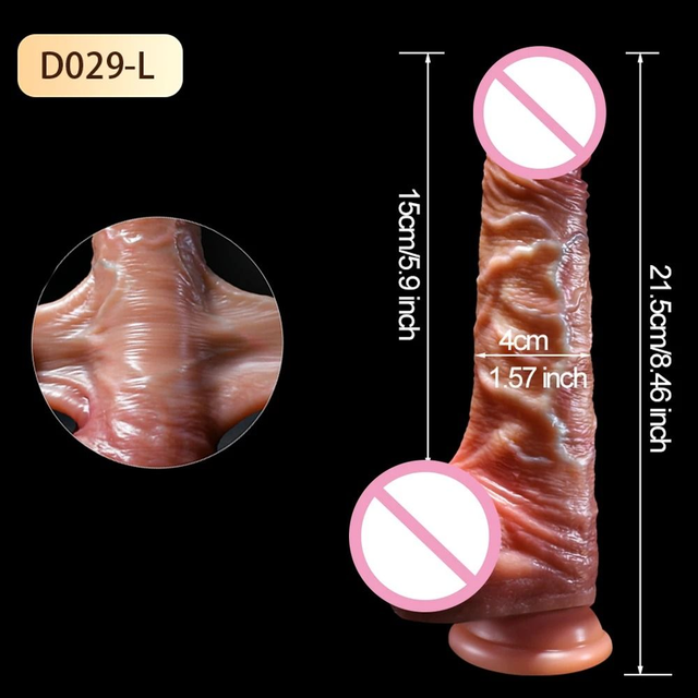 Realistic Silicone Dildo with Sliding Foreskin