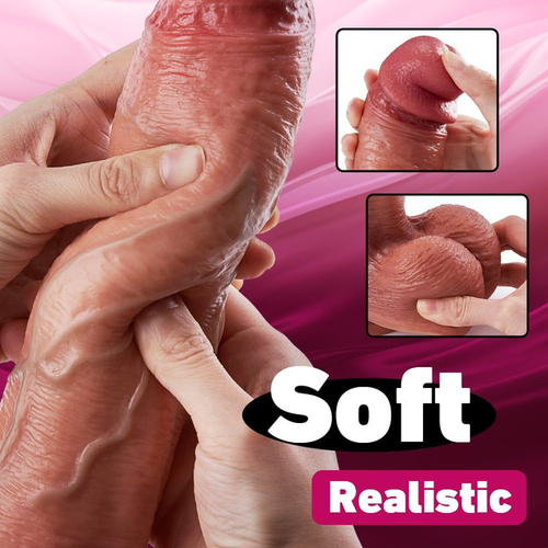 10.75 Inch Vibrating Thrusting Thick Long Lifelike Dildo