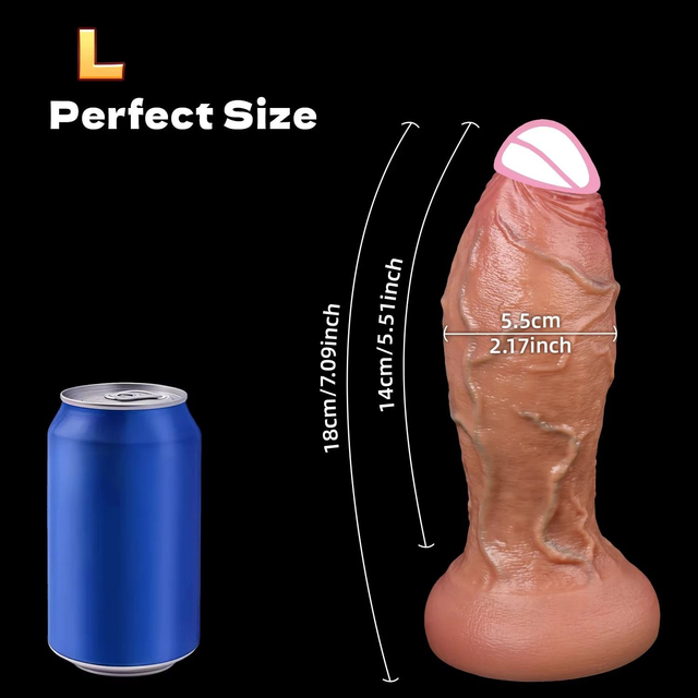Realistic Ultra Girth Silicone Dildo