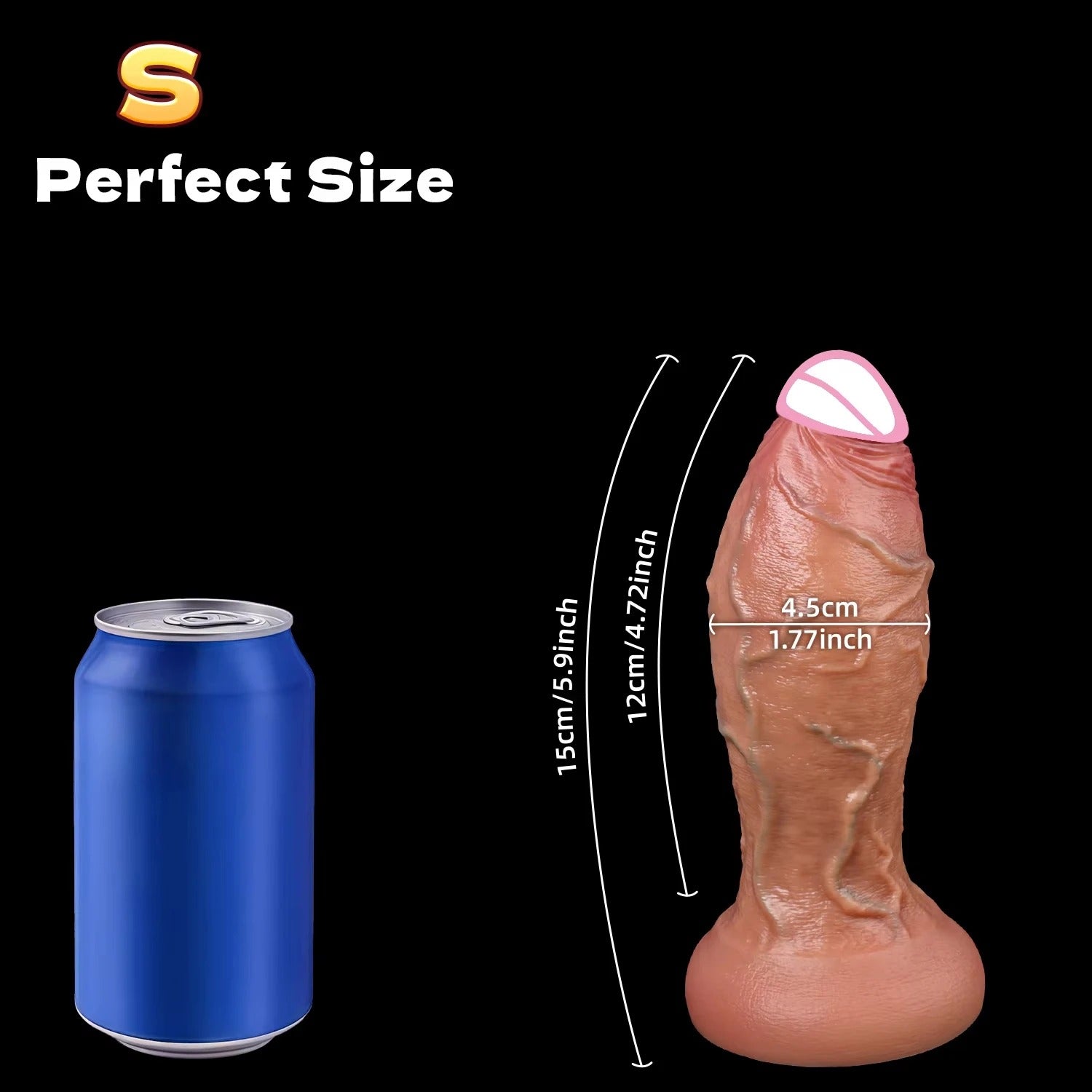 Realistic Ultra Girth Silicone Dildo